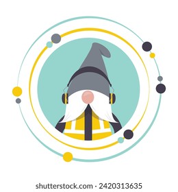 Hearing protection safety worker elf graphic icon