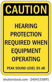 Hearing protection sign and labels