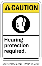 Hearing protection sign and labels