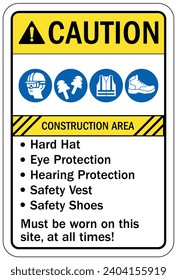 Hearing protection sign and labels