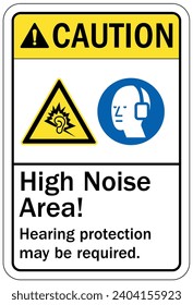 Hearing protection sign and labels