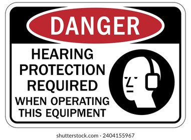 Hearing protection sign and labels