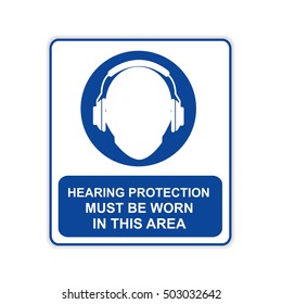 Hearing protection Sign. Vector