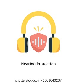 Hearing Protection Vector Flat Icon Design illustration Symbol on White background EPS 10 File