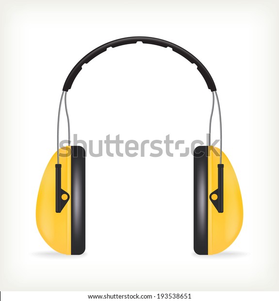 Hearing protection yellow ear\
muffs
