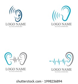 Hearing set  Logo Template vector icon design