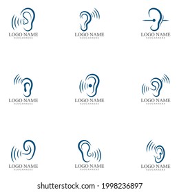 Hearing set  Logo Template vector icon design