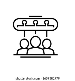 Hearing speech line icon, concept sign, outline vector illustration, linear symbol.