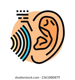 hearing test audiologist doctor color icon vector. hearing test audiologist doctor sign. isolated symbol illustration