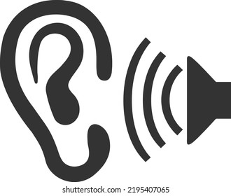 Hearing Test Icon, Ear Test Icon Vector