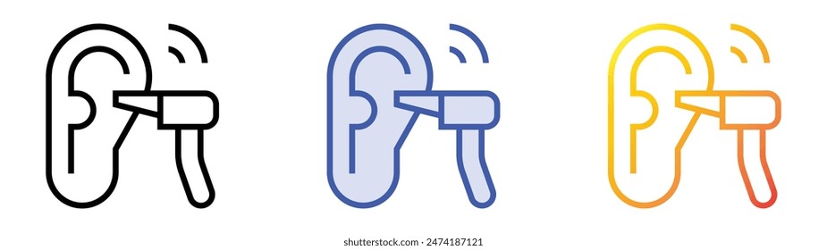 hearing test icon. Linear, Blue Fill and Gradient Style Design Isolated On White Background