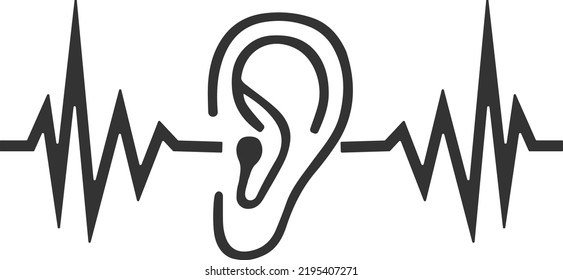 Hearing test icon, treatment icon vector