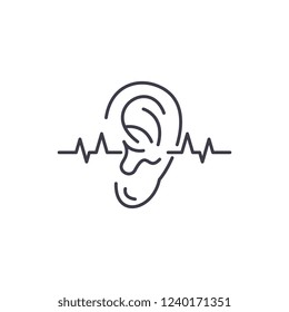 Hearing Test Line Icon Concept. Hearing Test Vector Linear Illustration, Symbol, Sign