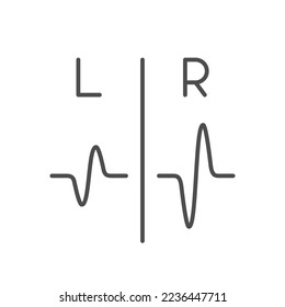 Icono de contorno de la línea de prueba de audición