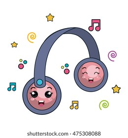 hearphone music character icon vector illustration design