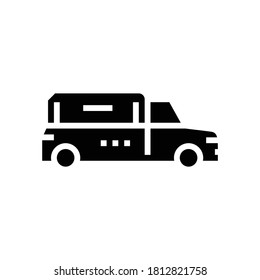 hearse car glyph icon vector. hearse car sign. isolated contour symbol black illustration
