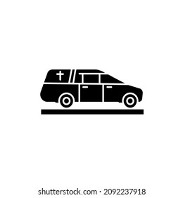 Hearse car line color icon. Religion. Sign for web page