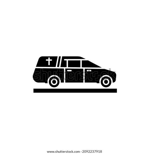 Hearse\
car line color icon. Religion. Sign for web\
page