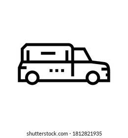 hearse car line icon vector. hearse car sign. isolated contour symbol black illustration