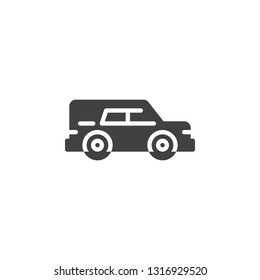 Hearse car vector icon. filled flat sign for mobile concept and web design. Funeral hearse car simple glyph icon. Symbol, logo illustration. Pixel perfect vector graphics