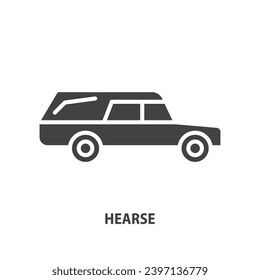 Hearse flache Glyphe Symbol. Einfaches Begräbnissymbol. Vektorgrafik.