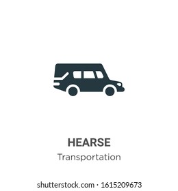 Hearse glyph icon vector on white background. Flat vector hearse icon symbol sign from modern transportation collection for mobile concept and web apps design.