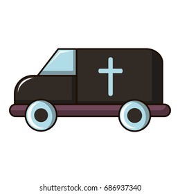 Hearse icon. Cartoon illustration of hearse vector icon for web design