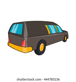 Hearse icon in cartoon style isolated on white background. Transport symbol