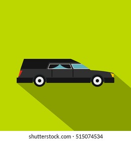 Hearse icon. Flat illustration of hearse vector icon for web