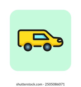 Hearse line icon. Automobile, car, truck. Funeral home concept. Vector illustration can be used for topics like transportation, funeral, ceremony