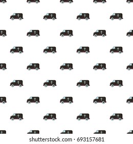 Hearse pattern in cartoon style. Seamless pattern vector illustration