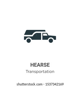 Hearse vector icon on white background. Flat vector hearse icon symbol sign from modern transportation collection for mobile concept and web apps design.