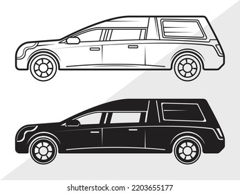 Hearses SVG Printable Vector Illustration