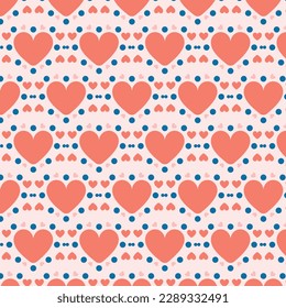 Hearst and dot with pink background, Lovely pattern.