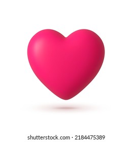 Heart 3d in abstract style on white background. Romantic background. Vector illustration design
