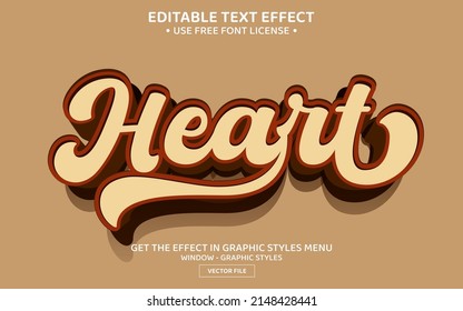 Heart 3D editable text effect template
