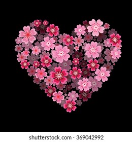 Heart with 3d effect. Flower heart Vector, JPEG, Object, Picture, Image, Graphic, Art, JPG, EPS.