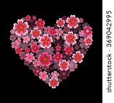 Heart with 3d effect. Sakura heart Vector Art, Stock Vector
