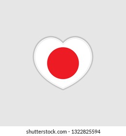 heart 3d Flag of Japan vector illustration