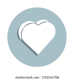 Icono de la placa plana Heart 3d. Glifo simple, vector plano de iconos cardíacos para ui y ux, sitio web o aplicación móvil