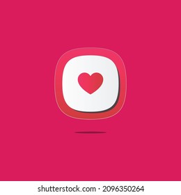 Heart 3D icon. Icons web, logo, button. 3D vector Illustrations. Concept for favicon, app icon, web banner, logo