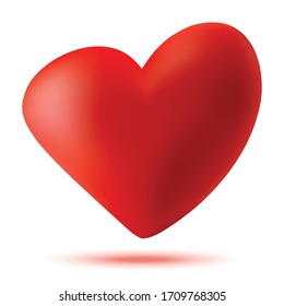 Heart 3d logo. Valentine heart icon for medical, health, high tech. Vector illustration.