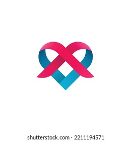 Heart 3d logo vector graphics