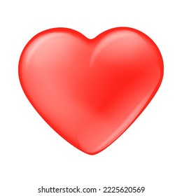 Heart 3D Love Emoji Icon Object Symbol. Love Gradient Vector Art Design Cartoon Isolated Background.