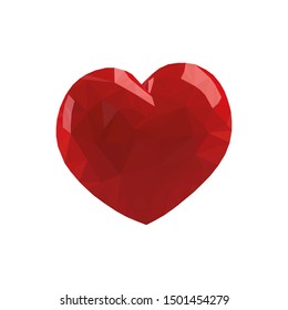 heart. 3d heart. polygonal shape