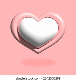 Representación cardíaca 3d sobre fondo rosa, concepto de cuidado, amor, respeto, tolerancia, día de la madre, o medicina, ilustración vectorial