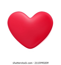 Heart 3d vector. Isolated 3d red heart vector illustration. Valentines day poster. Romantic banner. Symbol of love, wedding, engagement, datting and passion.