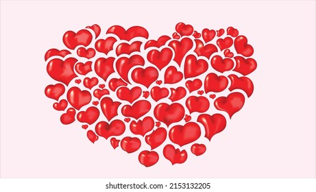 Herz in 3D-volumetrischer Form für Valentinstag