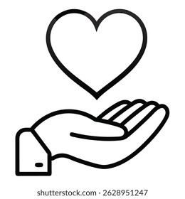  Heart Above Open Hand Icon
