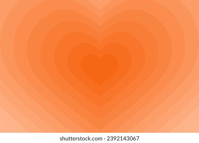 A Heart abstract Background. Apricot Crush Gradient horizontal banner. Valentines Day Greeting Card